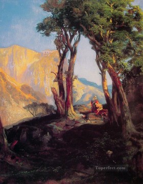  Moran Painting - The Sacrifice of Isaac landscape Thomas Moran